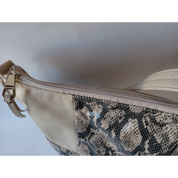 Stone & Co. Tan Beige Snakeprint Shoulder Bag EUC - Picture 12 of 16